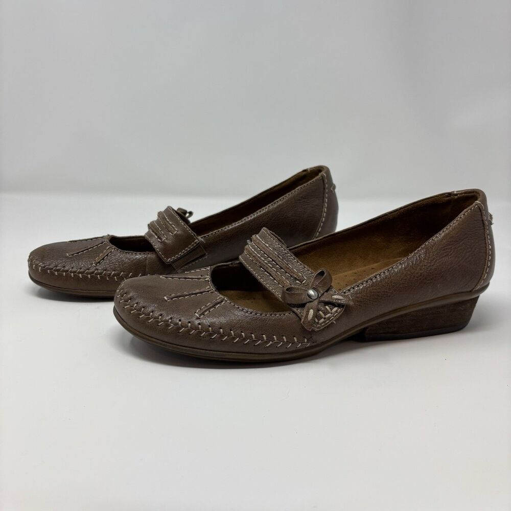 Naturalizer Brown Leather Mary Jane Flats Womens N5 Comfort Sz 8.5 N